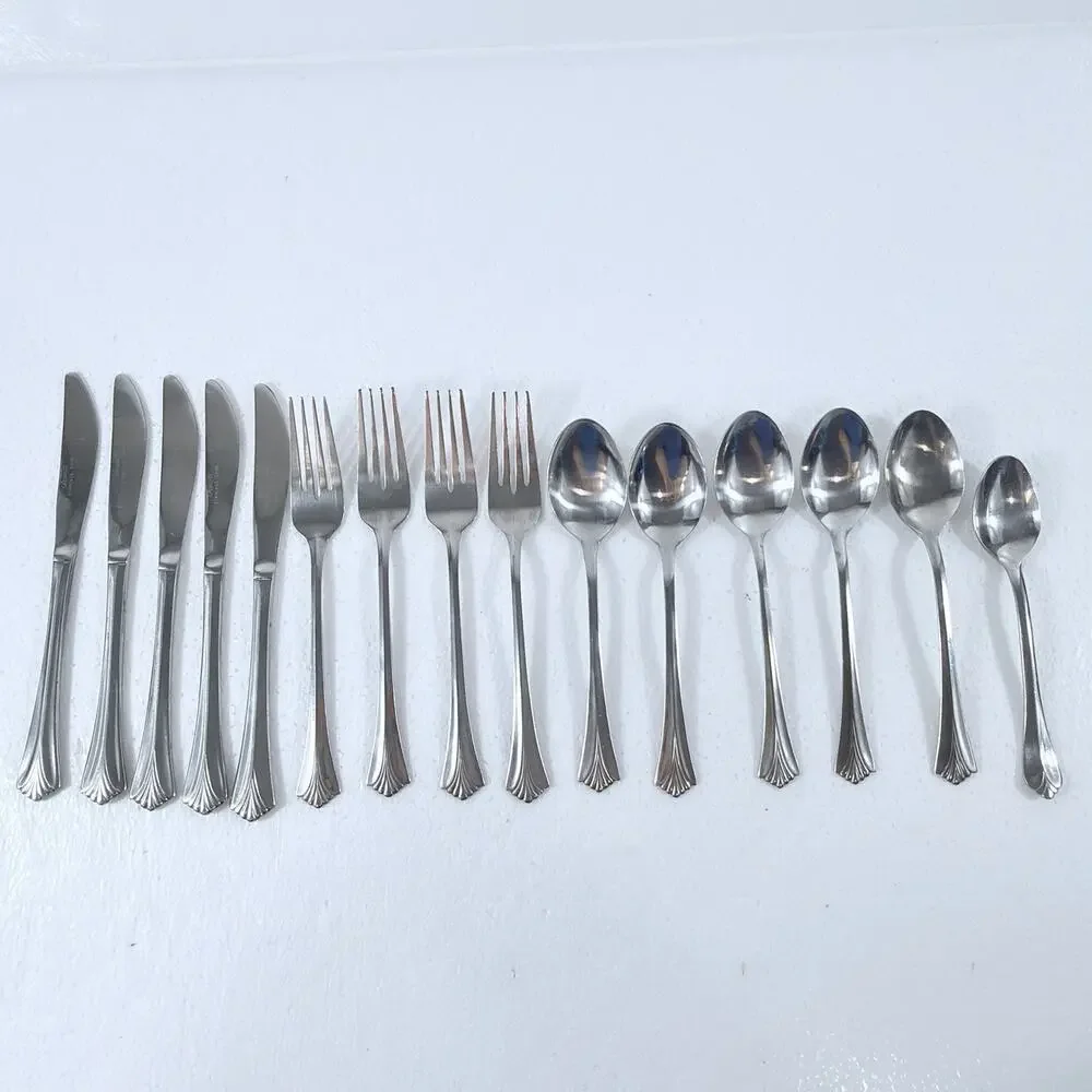 VTG Rogers Co Stainless Flatware Silverware LOT of 15 Pc Replacement Frosted